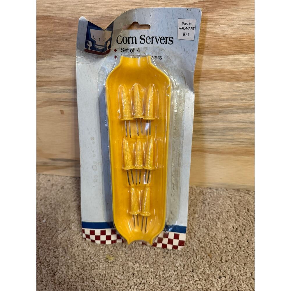 Vintage Corn‎ Serves New Sealed New Old Stock Set 4 Nostalgic Kitschy